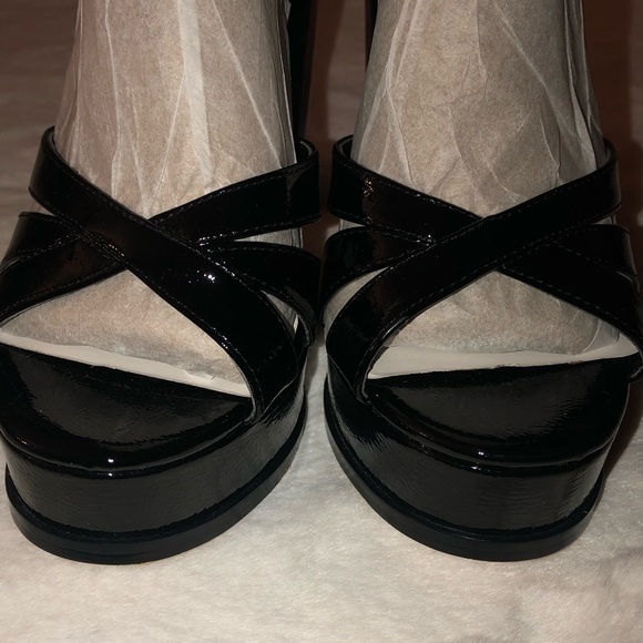 NWOT Jessica Simpson Giddings Glossy Black Platform Sandals,Size-8.5 - Picture 13 of 16